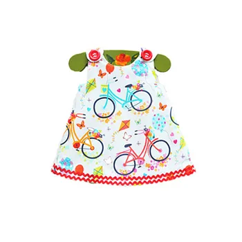 2019 Laste Trükitud Jalgratta Kleit Beebi Tüdrukute Riided Fashion Nuppu teise lapse-Lapsed Lapsed Tüdrukute Kleidid Baby Girl Riietus