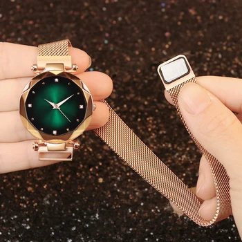 2019 Naiste Watch Fashion Elegantne Magnet Lukk Tõusis Kulla Daamid Luksuslik Käekell Naiste Kellad Diamond Naiste Käevõru Kellad