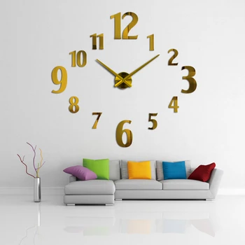 2019 uue kella kvarts elutuba diy kellad kaasaegne disain vaadata horloge murale Akrüül peegel 3d kleebised tasuta shipping