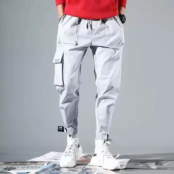 2020. aasta Kevadel Hip-Hop Joggers Meeste Must Haaremi Püksid Multi-tasku Lindid Mees Sweatpants Streetwear Meeste Vabaaja Püksid M-3XL