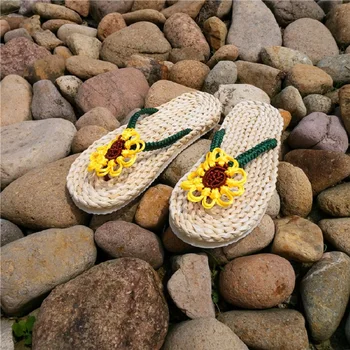 2020. aasta mood vabaaja daamid õled sussid käsitöö sandaalid naistele koju kingad uued paar rand kingad mees Korter Sandalias Mujer