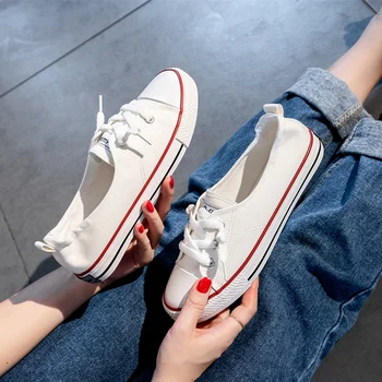 2020. aasta mõõna kingad uued wild lõuend kingad naiste kingad korea plaat kingad net punane madalas suu korter vabaaja jalatsid