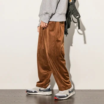 2020. aasta Sügis-Talvel Meeste Rist Püksid Velvetist Lahtised Pikad Püksid Jaapani Trendikas Streetwear Hip-Hop Kottis Suur Suurus Põhjad