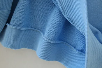 2020. aasta Sügisel Uus Naiste Mõõdus O-Kaeluse Sviitrid Kuulu Tahke Sinine Puuvillane Batwing Varruka Pulloverid Lahti Pluss Suurus Tops T07710F