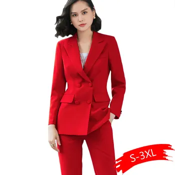 2020. aasta Uus Amet, Töö Bleiser Sobib Kõrge Kvaliteediga OL Naiste Püksid Sobivad Bleiserid Jakid Pükste Kaks Tükki Set Punane Roosa Sinine