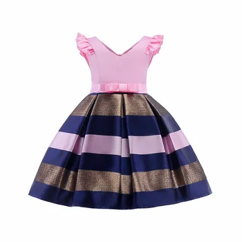 2020. Aasta Uus Lille Tüdrukute Kleidid Pulm Sünnipäeva Ametlik Ristimine Printsess Gold Line Pall Kleit Lapsed Vestido 3-9 Aastat