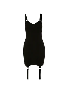 2020. Aasta Uus Soovitatud Võltsitud Ripskoes Seksikas Venitada Elastne Puuvillane Must Pingeline Kleidid Üle Põlve Mini Spagetid Rihm Naiste Kleit