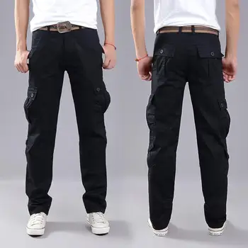2020. aastaks Meeste püksid Uued Vabaaja Lahe Meeste püksid Puuvilla Slim Pant Fashion Business Tahke Must püksid