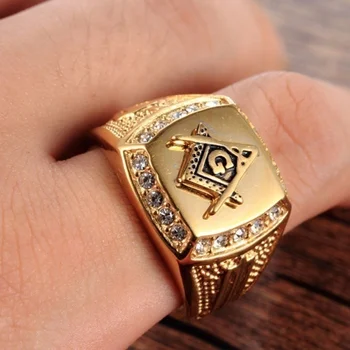 2020 Freemason Ringi Meeste Masonic Ringi Vintage Gold Crystal Ringi Tasuta Mason Signet Sõrme Ehted Sulamist Kingitused AG Anillo Hombre