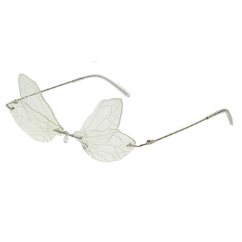 2020 Naiste Rimless Päikeseprillid Brändi Disainer Retro päikeseprillid Vintage Steampunk Päikeseprillid Naiste Lady Butterfly Klaasidega UV400