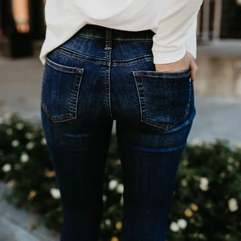2020 Ripitud Teksad Naistele Slim Kõrge Vöökoht Boyfriend Jeans Puuvillane Suvi Sügis Vabaaja Streetwear Denim Pliiats Pikad Püksid Kõhn