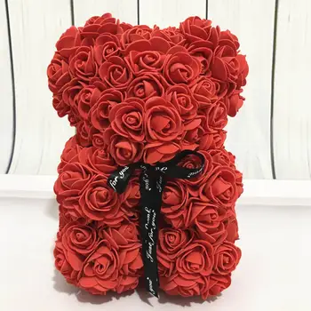 2020 ystävänpäivä Kingitus 25CM Punane Roos Teddy Bear Kunstlik Roos Lill Kandma Pulm Teenetemärgi Sünnipäeva Parim Kingitus Kaisukaru