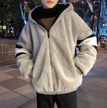 2021 lamba villa-puuvilla-jakk meeste mantel korea fashion ilus pluss, samet, polsterdatud lahti bf üliõpilaste vabaaja puuvillane kampsun meestele
