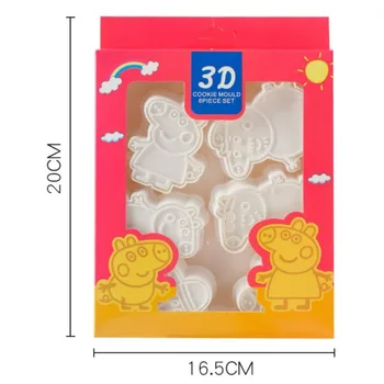 2021 Uus Peppa Pig Kook Cookie Kutter Plastikust 3D Küpsetamine Hallituse Cookie Kutter Set Cartoon Biskviit, Küpsetamine, Tööriistad Teenetemärgi Vahendid