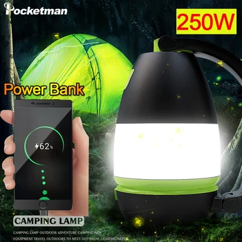 250W Super Ere Camping Lamp, USB Laetav, Telkimine Valgus Portable Avarii Kerge Taskulamp Torch Laterna