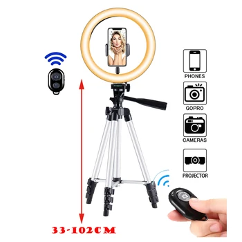 26cm Foto Led Rõngasvalgusti Selfie Ringi Kerge Statiiv Kerge Telefoni Bluetooth Remote Lamp Fotograafia Omanik Youtube ' i Video DSLR