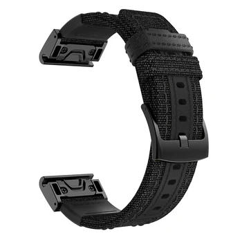 26mm Tõeline Nailon+Nahast Watchband eest Garmin Fenix 5X Pluss/3/3HR Quick Easy Fit Watch Band Roostevabast Terasest Randmepaela Pannal