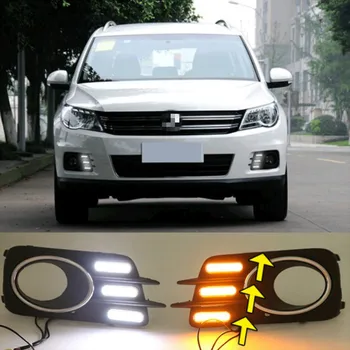 2tk LED Volkswagen VW Tiguan 2010 2011 2012 päevatuled Udutuled pea Lambi kate car styling Päevavalguse