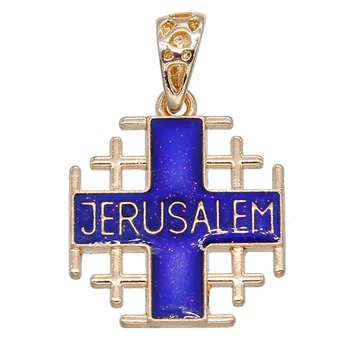 2tk populaarne jeruusalemma rist ripats kaelakee saab muuta vastavalt temperatuurile värvi ripats kaelakee meeste ja naiste penda