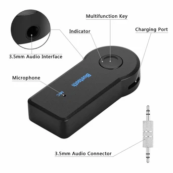 3,5 mm Jack-Usb-Bluetooth Saatja Traadita Audio Saanud Auto Käed-vabad Kõnede Aux Pööra 3.5 Kõlarid