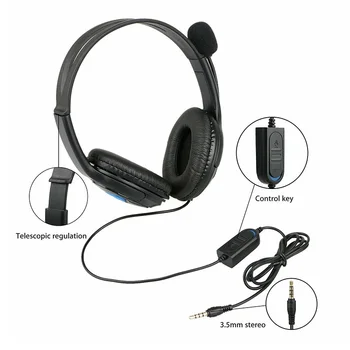 3,5 mm liides Üle Kõrva Kõrvaklapid Mikrofoniga Office Gamer Traadiga 2.2 m Kaabel Gaming Headset Jaoks PS4 Sülearvuti