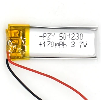 3.7 V 170 mAh Li-Polümeer Taaslaetav Aku 501230 Li Po ion GPS mänguasja LED, Bluetooth MP3 MP4 051230