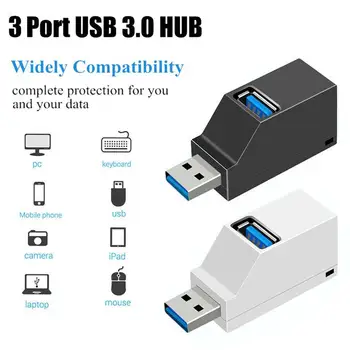 3-Port USB Hub kiire Splitter Plug and Play Bus Powered for PC Sülearvuti U Disk-Kaardi Lugeja Mobiiltelefoni Hub