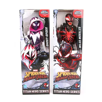 30CM Imestad, Mänguasjad Spider-man Maksimaalne Venom Titan Seeria Kangelane VAIMU-SPIDER Km Morales PVC Tegevus Joonis Superkangelane Ämblikmees