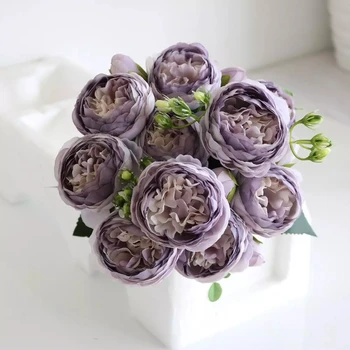 30CM Silk Pojeng Kimp Kodu Kaunistamiseks Kunstlik Roosid Lilled DIY Pruut Pulmad Decor Võltsitud Lilled Faux Jõulud Roosid