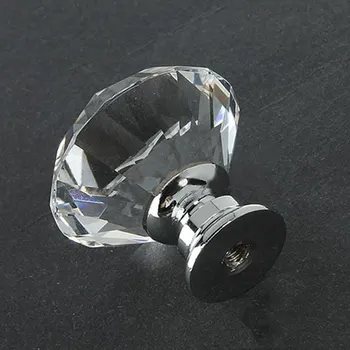 30mm Diamond Selge Kristall Klaas Uks Tõmba Sahtel Kabineti Mööbel Aksessuaar Käepide Nupp Kruvi 10 TK