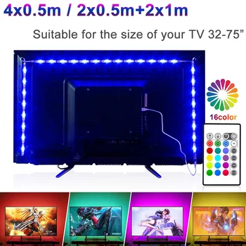 32-75in TV Monitor Tagasi Decor Light LED 6.56 jalga 9.84 jalga Veekindel RGB 5050SMD Kontrolli Värvi Muuta LED-Tuled (Kaug