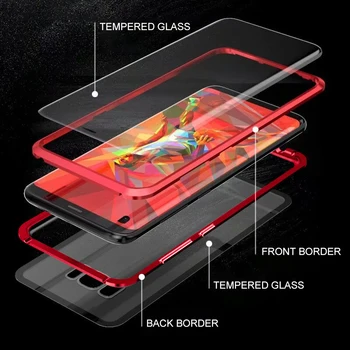 360 Omni Kaitse Magnet Metalli Puhul Xiaomi Mi 9 SE Redmi 10x 9a 9c lisa 9 pro max 9s kahepoolne Karastatud Klaasist Kate