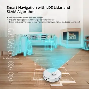 360 S5 Tark Robot Tolmuimeja LDS Laser Navigatsiooni - Valge