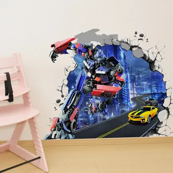 3D Optimus Prime Seina Kleebis Decal Decor Seina Art Vinüül Kleebis eemaldatav B102 DIY Kingitus