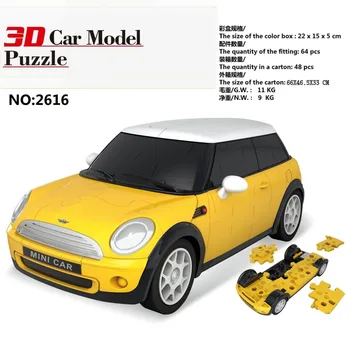 3D Puzzle Mänguasjad, Plastist Auto Mudel ehitusplokid DIY 4 Mudelid, Autode Mõõtkava 1:32 Auto Tasuta Ratta Kasti Pakkimine