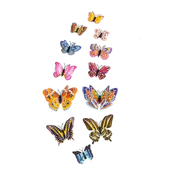 3D Stereo Helendav Double-layer Sobiks Magnet Butterfly Interjööri Pulm kodu Kaunistamiseks Diy Seina Kleebis Headdress Foto rekvisiidid