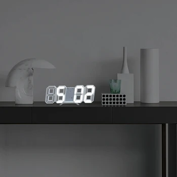 3D Suure LED Digital Wall Clock Kuupäev Kellaaeg Celsiuse Nightlight Kuva Tabel Desktop Kellad Äratuse Kella elutuba