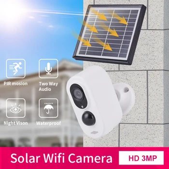 3MP Päikese Kaamera WIFI Väljas Tänaval Traadita Turvalisuse Kaamera 3.3 W päikesepaneel Aku Jõul Bullet Mini Kaamera PIR Liikumisandur