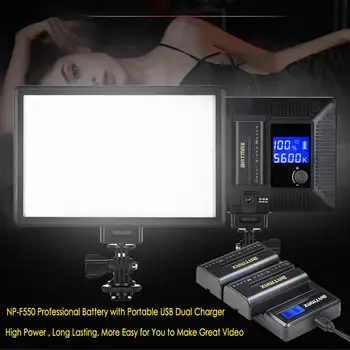 3tk 2600mAh NP-F570 NP-F550 NP-F550 F570 F530 F330 Kerge Aku + LCD-Dual USB Laadija Yongnuo Viltrox LED Video Valgus