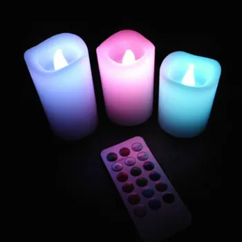3tk Muutnud Värvi Kaugjuhtimispult Elektrilised Küünlad Flameless LED Samba Küünal Tassi Tee Valguse eest, Pulmi, Sünnipäeva Home Decor