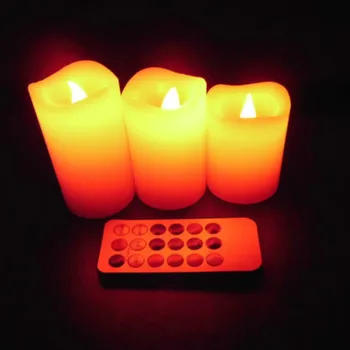 3tk Muutnud Värvi Kaugjuhtimispult Elektrilised Küünlad Flameless LED Samba Küünal Tassi Tee Valguse eest, Pulmi, Sünnipäeva Home Decor