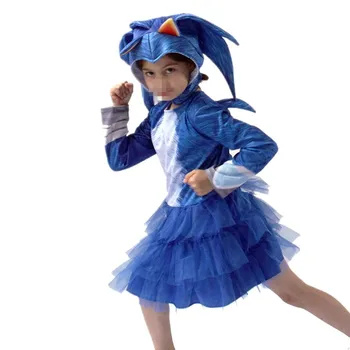 4-13Y Lapsed Anime Deluxe Sonic The Hedgehog Kostüüm Tüdruk Mängu Iseloomu Cosplay Halloween Kostüüm Lapsed