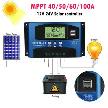 40-100A MPPT päikesepaneel Regulaator Eest vastutav 12V/24V Jälgimise Automaatne teravustamine