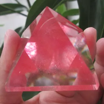 40*40mm Punane Haises Quartz Crystal Püramiid Punkti Tervendav Teenetemärgi Energia Fengshui Hulgimüük