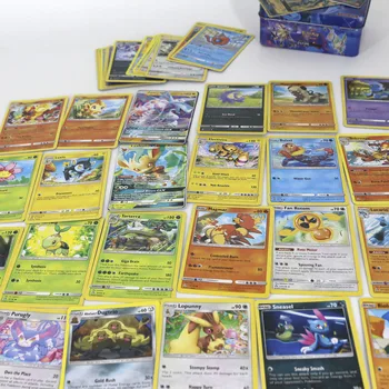 42pcs Pokemon Kaardid Lapsed Mängida Kaart, Mänguasi, Kogud Metallist Karbiga VIP Gold Kaart