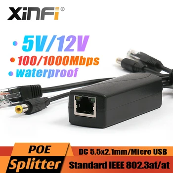 48V 5V 3A rpi4 Aktiivne PoE Splitter 12V Veekindel Gigabit Micro-USB Type C poe jaoks Vaarika Pi 4 4B IEEE802.3af/100/1000M