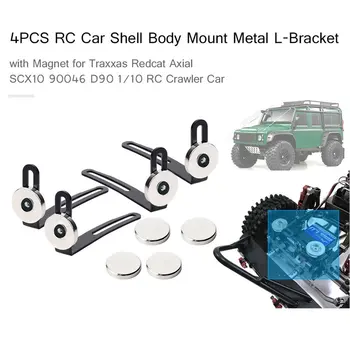 4TK RC Auto Kest Keha Mount Metall L-Bracket koos Magnet 1:10 RC Crawler Auto Axial SCX10 90046 D90 Tarvikud