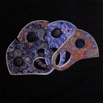 4tk/Set Täiskasvanud Jää Silk Hingav Õhuke Face Mask koos Hingamisteede Ventiilid Boho Mitmevärviline Paisley Õie Printida Pestav Tolmukindel