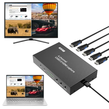 4x1 Multiview Õmblusteta Lüliti PIP Ekraan 1080P USB 3.0 4 Channel HDMI Video Capture Card Game Rekord Live Streaming Box