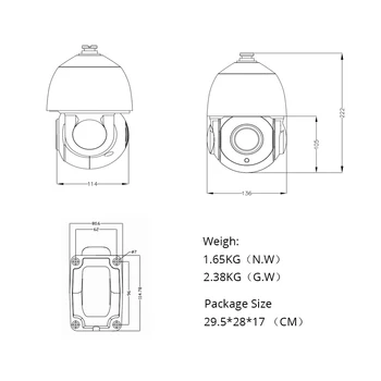 5.0 MP POE 30X PTZ Dome IP Kaamera Väljas HI3516E+SONY335 5.35-96.3 mm Optiline Suum IR 60M CCTV Turvalisus Veekindel G. Käsitööline